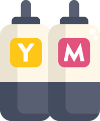 Two ink cartridges for color printing standing next to each other