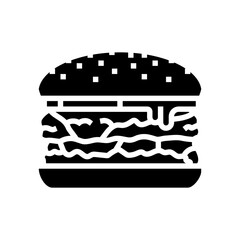 double cheeseburger food glyph icon vector. double cheeseburger food sign. isolated symbol illustration