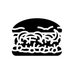 fried onion burger food glyph icon vector. fried onion burger food sign. isolated symbol illustration