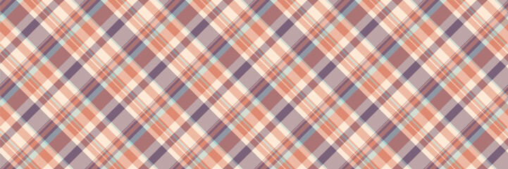 Oilcloth pattern check fabric, king background tartan vector. Cool textile plaid seamless texture in pastel and red colors.