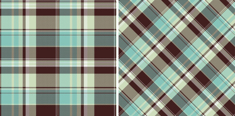 Fabric textile background of texture check plaid with a pattern vector tartan seamless. Set in earth colors for trousers outfit ideas.