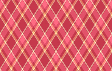 Argyle pattern of geometric rhombus. Harlequin check wallpaper design. Classic diamond shaped textile material for web background, print fabric clothing, sweater, wrapping paper, gift card, invitation