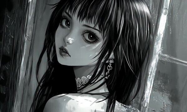 Dark Goth Anime Girl in Mysterious Video