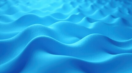 Obraz premium A three-dimensional render of a blue wavy pattern, showcasing fluid shapes and gradients that create a sense of depth and movement.