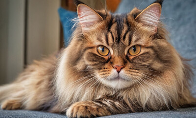 Siberian fluffy cat