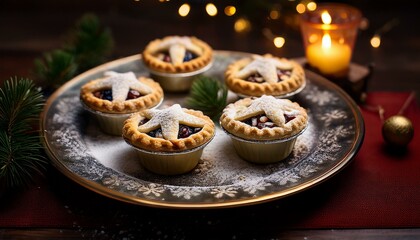 Naklejka premium Mince Pies with Brandy Butter