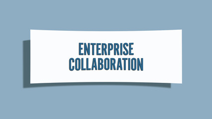 Enterprise collaboration. A card isolated on blue background.