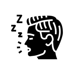 sleep apnea man disease glyph icon vector. sleep apnea man disease sign. isolated symbol illustration
