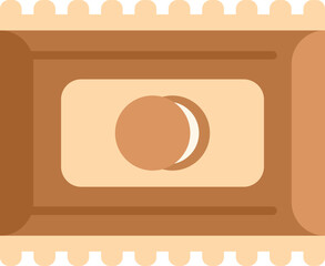 Packaging for cookies with transparent window showing cookies inside, isolated on white background