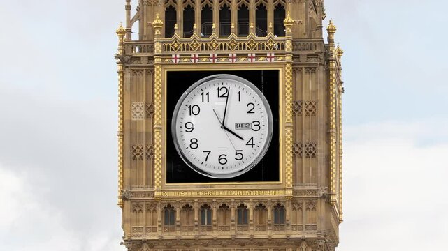 big ben clock in london, england with new clock face