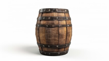 Obraz premium Minimalist White Background Showcasing Barrel Isolation -