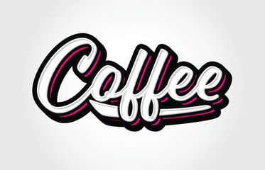 Coffee Hand Lettering Typography Vector Template