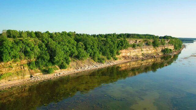Aerial 4K video from drone to Pakri Cliff in Paldiski. Estonia, Paldiski