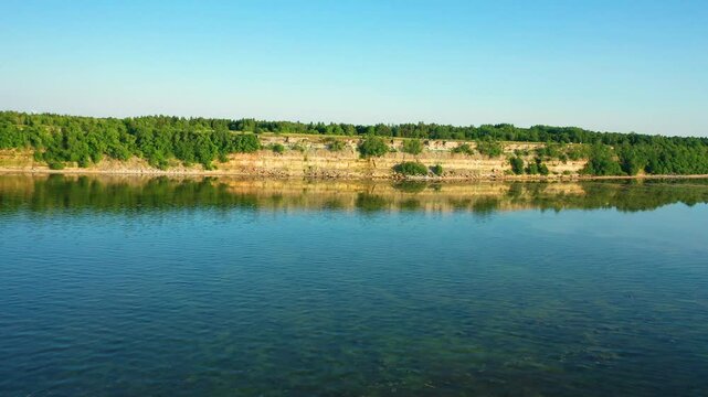 Aerial 4K video from drone to Pakri Cliff in Paldiski. Estonia, Paldiski