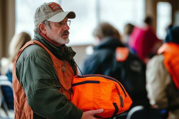 Fototapeta premium Engaging emergency workshops with hands-on training in survival skills