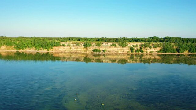 Aerial 4K video from drone to Pakri Cliff in Paldiski. Estonia, Paldiski