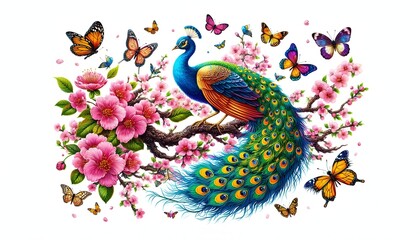 Obraz premium Magnificent bird perched on a branch