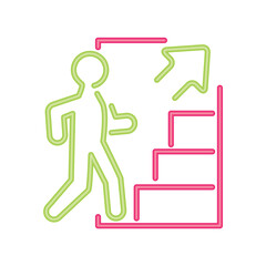 stairs up informative signal neon light