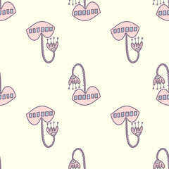 Seamless pattern bugs, insects, flowers. Template for printing, screensavers; pattern for textiles, cover, banner template in social networks.