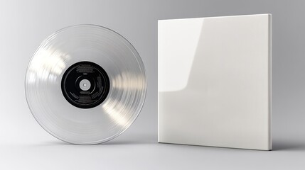Transparent Vinyl Record with White Cover.