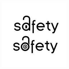 Simple safety logo text set design.