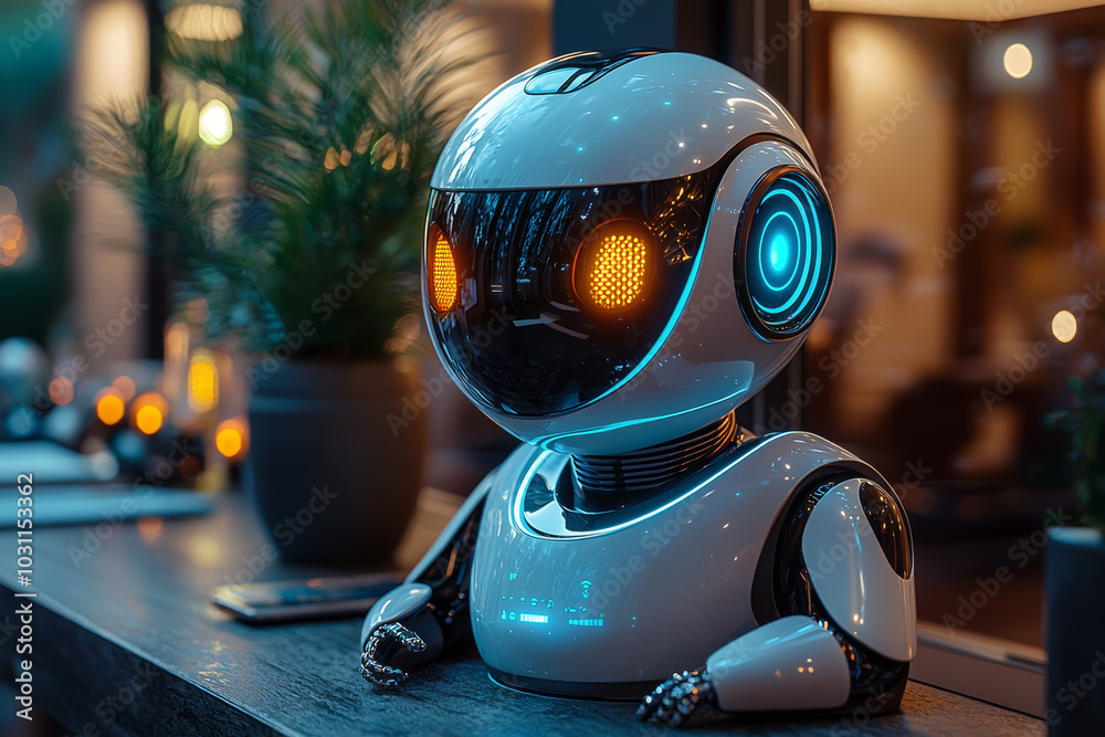 Poster an ai-driven chatbot handling customer service inquiries, illustrating the potential for automation 