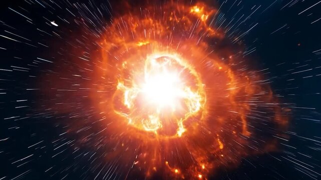 Hyperspeed approach to exploding star in space