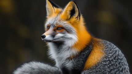 Fototapeta premium Graceful Red Fox in Soft Morning Light - Minimalist Wildlife Photography