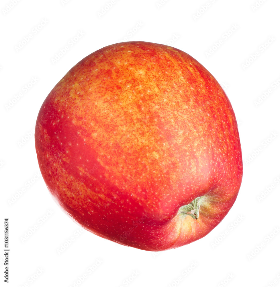 Sticker One fresh red apple isolated on white