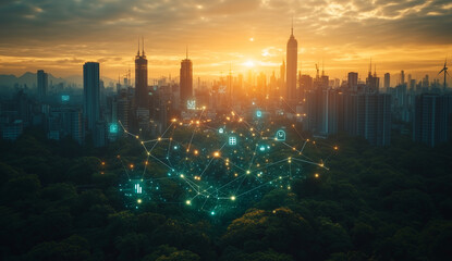 Obraz premium digital city