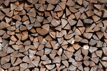 a pile of firewoods as a textured background