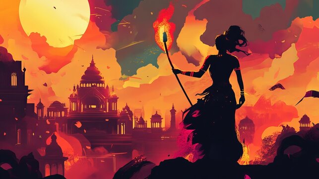 Creative poster for a happy Dussehra.