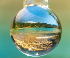 Rural landscape inside a crystal ball