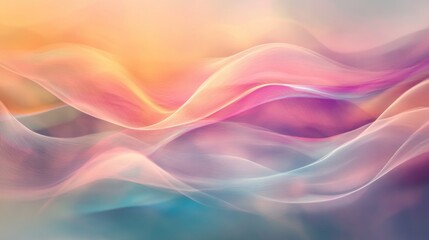 Abstract background with soft pastel colored waves.