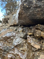 Rocks with water dripping
