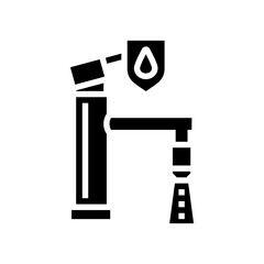 saving faucet water glyph icon vector. saving faucet water sign. isolated symbol illustration