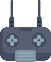 Modern remote control with antennas is transmitting signals for controlling devices