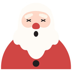 Santa Claus Cartoon Character with Facial Expressions