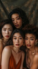 Obraz premium people of different ages and ethnicities posing for a photo in an artistic way