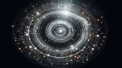 Abstract Cosmic Swirl with Light Rays and Energy Patterns