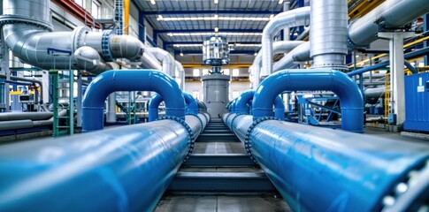 industrial pipes, factory, machinery, technology, blue infrastructure, manufacturing environment, engineering, production facility, equipment layout, modern industry