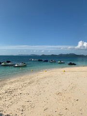 Beach in Thailand with jet skis
