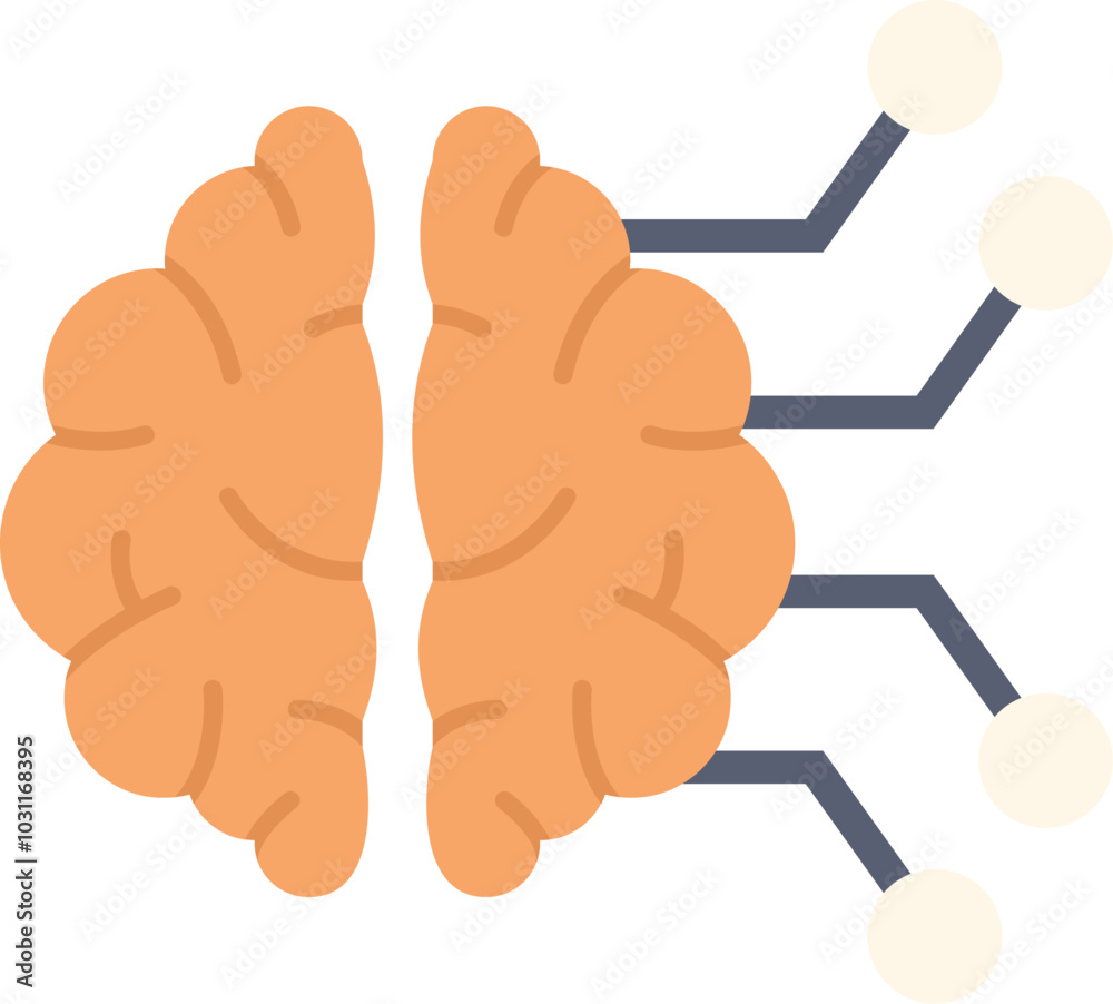 Poster artificial intelligence is connecting the brain with data through electronic pathways
