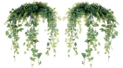 Hanging Jungle Vines Collection on a White Background for Decoration Generative AI