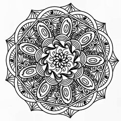 Simple mandala design for coloring. Beautiful mandala art for coloring book,floral mandala,mandala design for adults coloring book.
