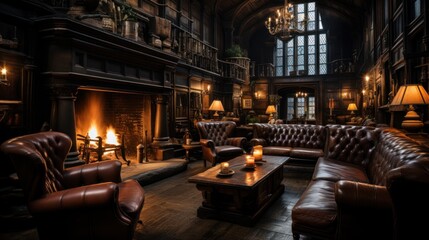 Cozy and Luxurious Living Room with Fireplace