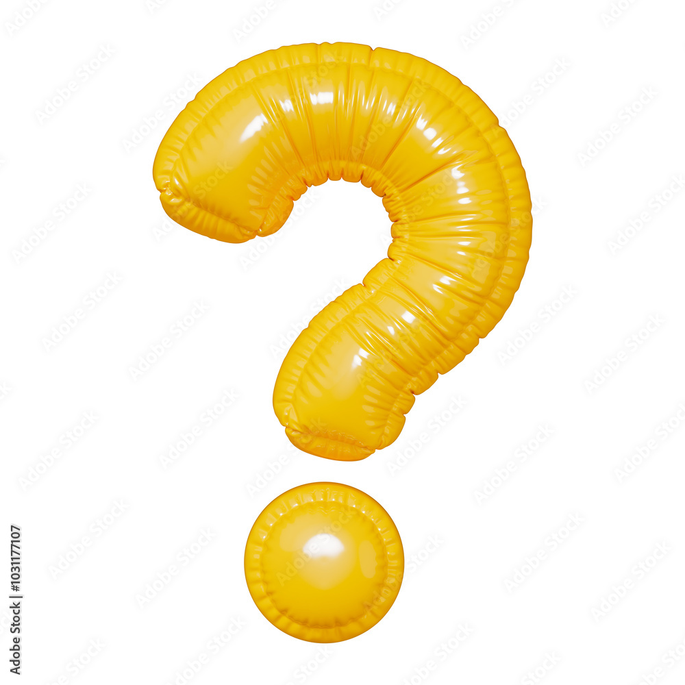 Fototapete question mark symbol in the shape of a balloon, isolated on a transparent background. an inflatable 