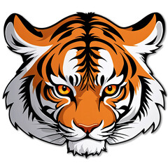 orange tiger head mascot logo
