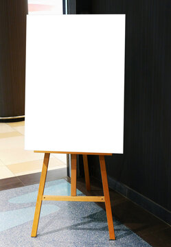 White billboard for a commercial ad  on blank canvas bz the wall mockup