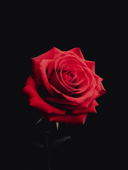 red rose on black